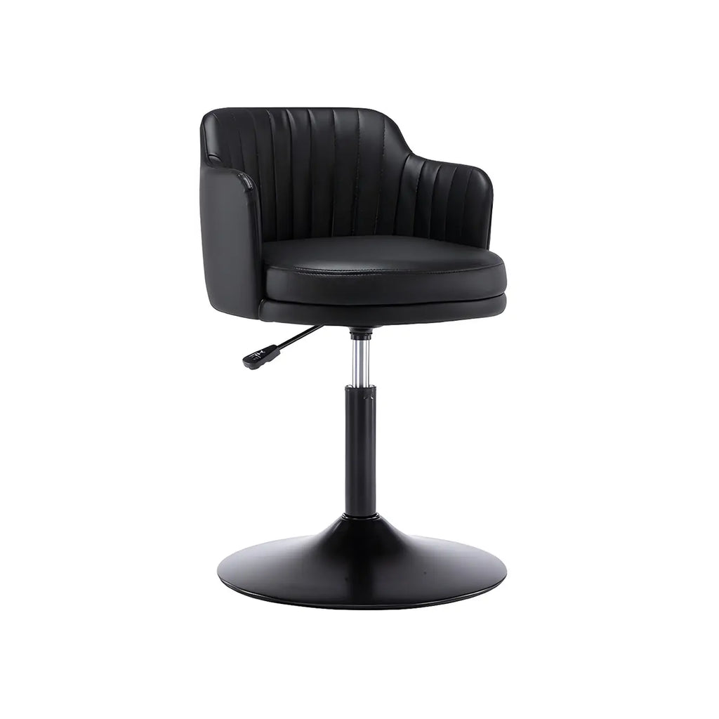 Tabouret de bar pivotant et réglable avec accoudoirs en cuir moderne