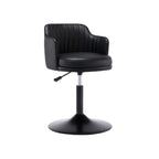 Tabouret de bar pivotant et réglable avec accoudoirs en cuir moderne