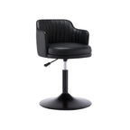 Tabouret de bar pivotant et réglable avec accoudoirs en cuir moderne
