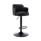Tabouret de bar pivotant et réglable avec accoudoirs en cuir moderne
