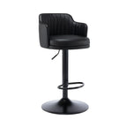 Tabouret de bar pivotant et réglable avec accoudoirs en cuir moderne