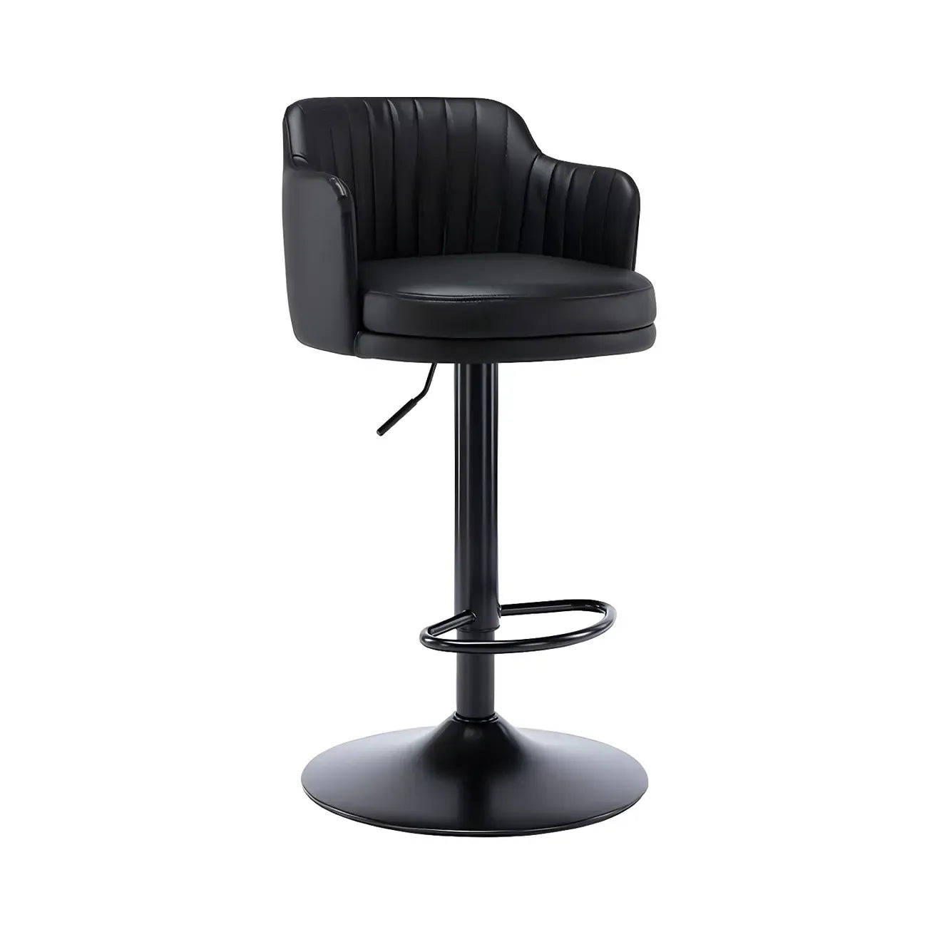 Tabouret de bar pivotant et réglable avec accoudoirs en cuir moderne