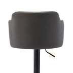 Tabouret de bar pivotant et réglable avec accoudoirs en cuir moderne