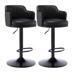 Tabouret de bar pivotant et réglable avec accoudoirs en cuir moderne