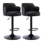 Tabouret de bar pivotant et réglable avec accoudoirs en cuir moderne