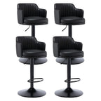 Tabouret de bar pivotant et réglable avec accoudoirs en cuir moderne