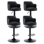Tabouret de bar pivotant et réglable avec accoudoirs en cuir moderne