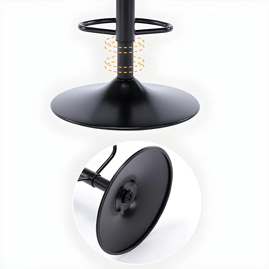 Tabouret de bar pivotant et réglable avec accoudoirs en cuir moderne