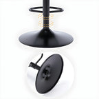 Tabouret de bar pivotant et réglable avec accoudoirs en cuir moderne