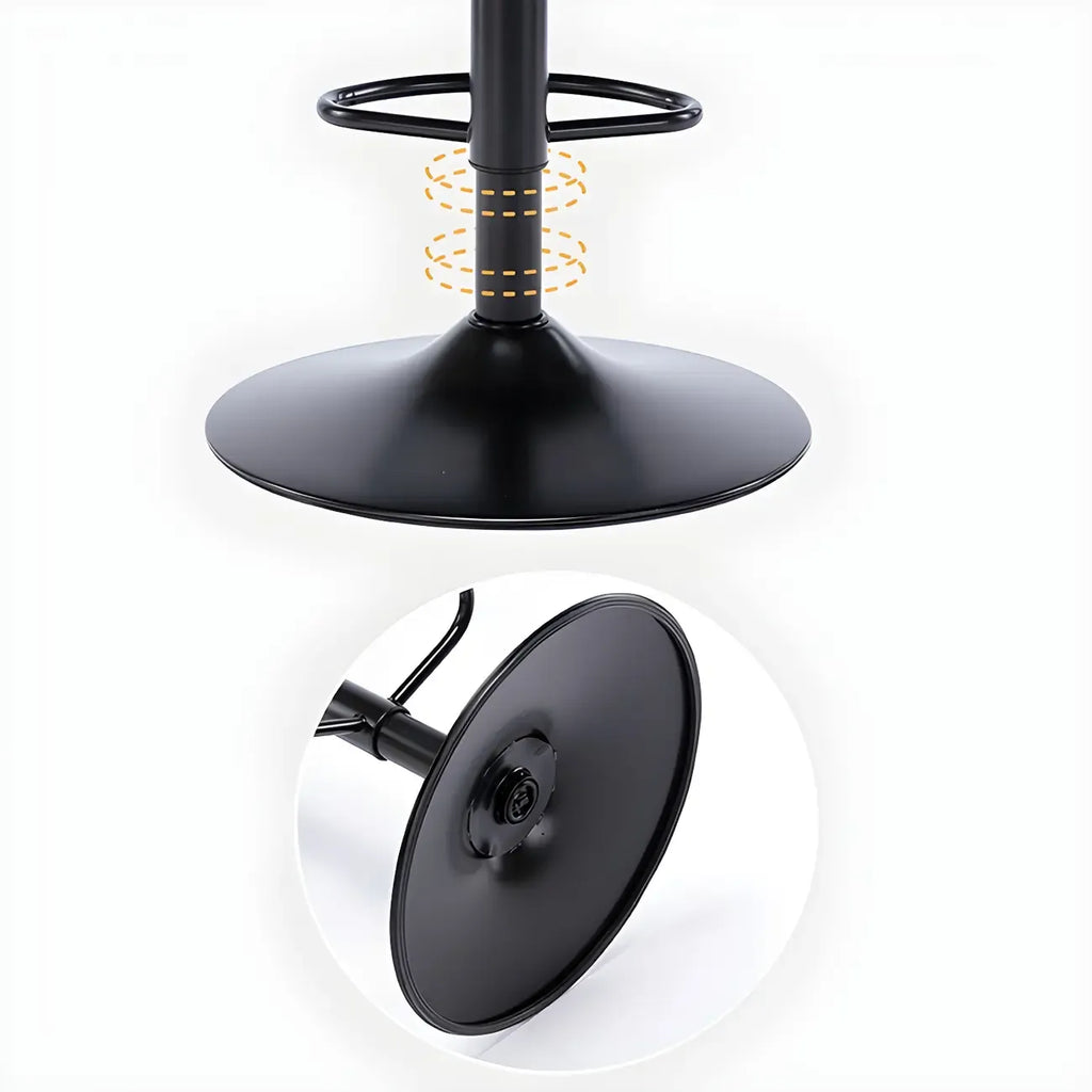 Tabouret de bar pivotant et réglable avec accoudoirs en cuir moderne