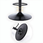 Tabouret de bar pivotant et réglable avec accoudoirs en cuir moderne