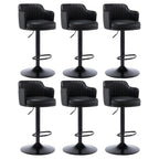 Tabouret de bar pivotant et réglable avec accoudoirs en cuir moderne