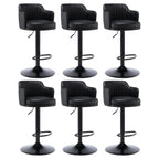Tabouret de bar pivotant et réglable avec accoudoirs en cuir moderne