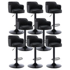 Tabouret de bar pivotant et réglable avec accoudoirs en cuir moderne