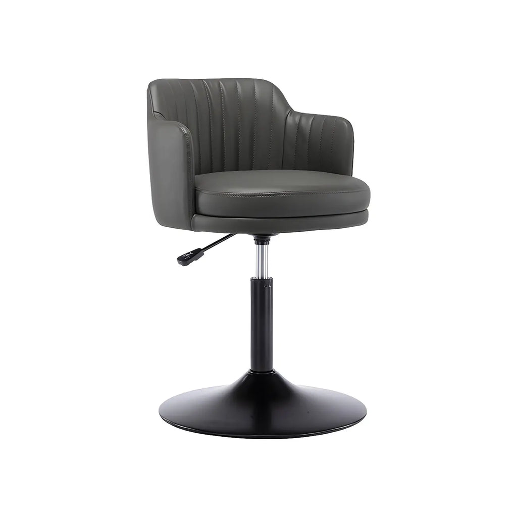 Tabouret de bar pivotant et réglable avec accoudoirs en cuir moderne