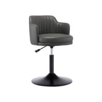 Tabouret de bar pivotant et réglable avec accoudoirs en cuir moderne