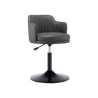 Tabouret de bar pivotant et réglable avec accoudoirs en cuir moderne
