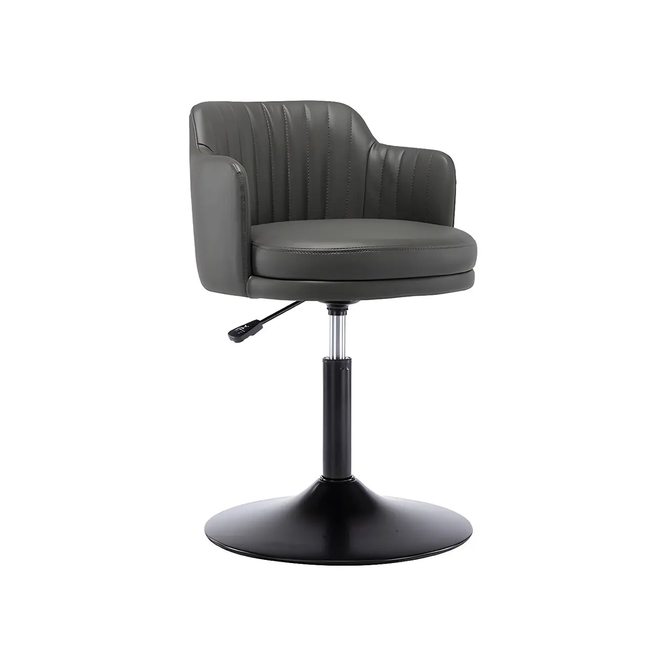 Tabouret de bar pivotant et réglable avec accoudoirs en cuir moderne