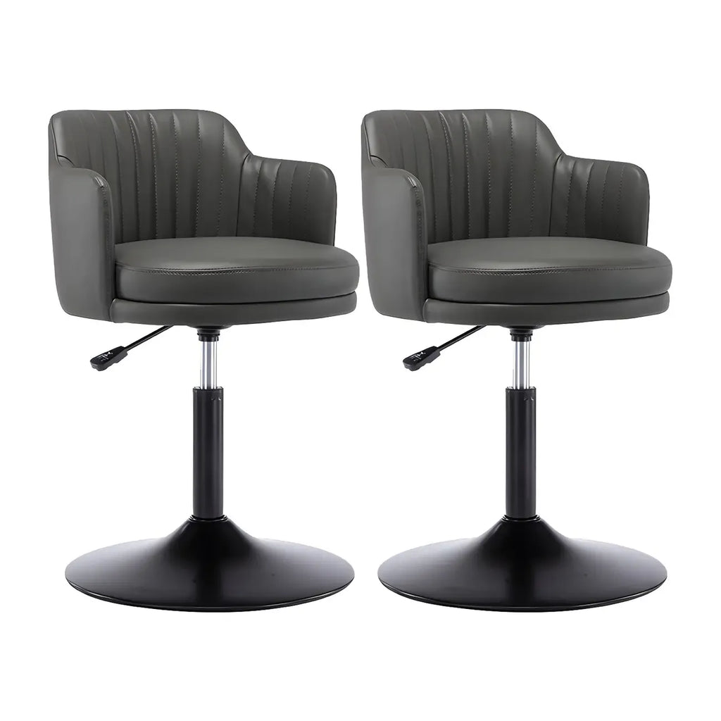 Tabouret de bar pivotant et réglable avec accoudoirs en cuir moderne