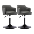 Tabouret de bar pivotant et réglable avec accoudoirs en cuir moderne