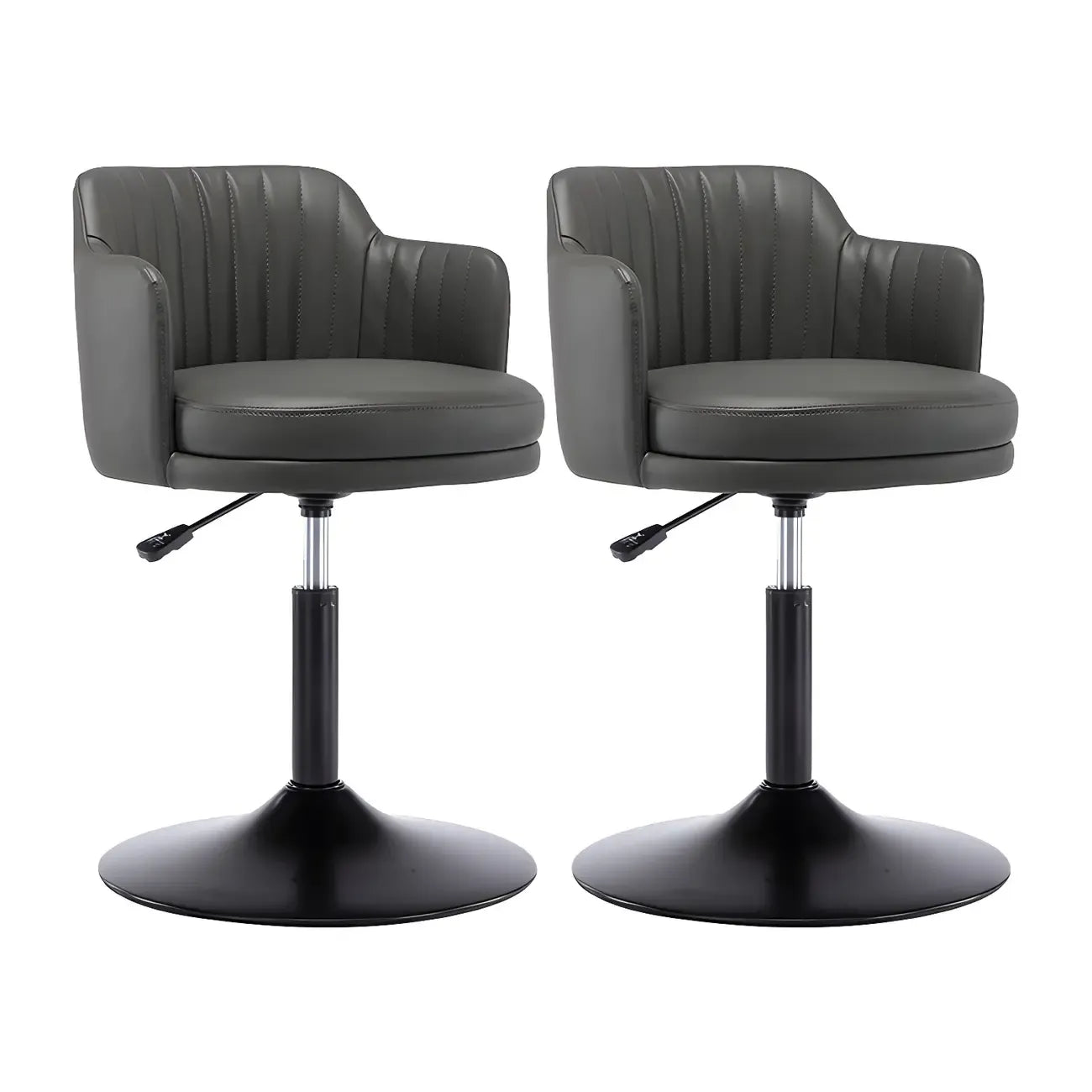 Tabouret de bar pivotant et réglable avec accoudoirs en cuir moderne