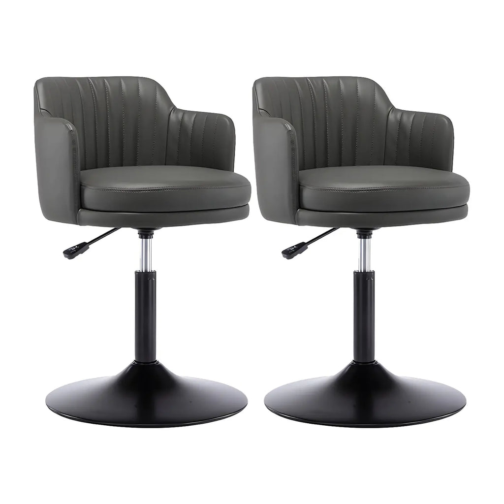 Tabouret de bar pivotant et réglable avec accoudoirs en cuir moderne