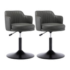 Tabouret de bar pivotant et réglable avec accoudoirs en cuir moderne