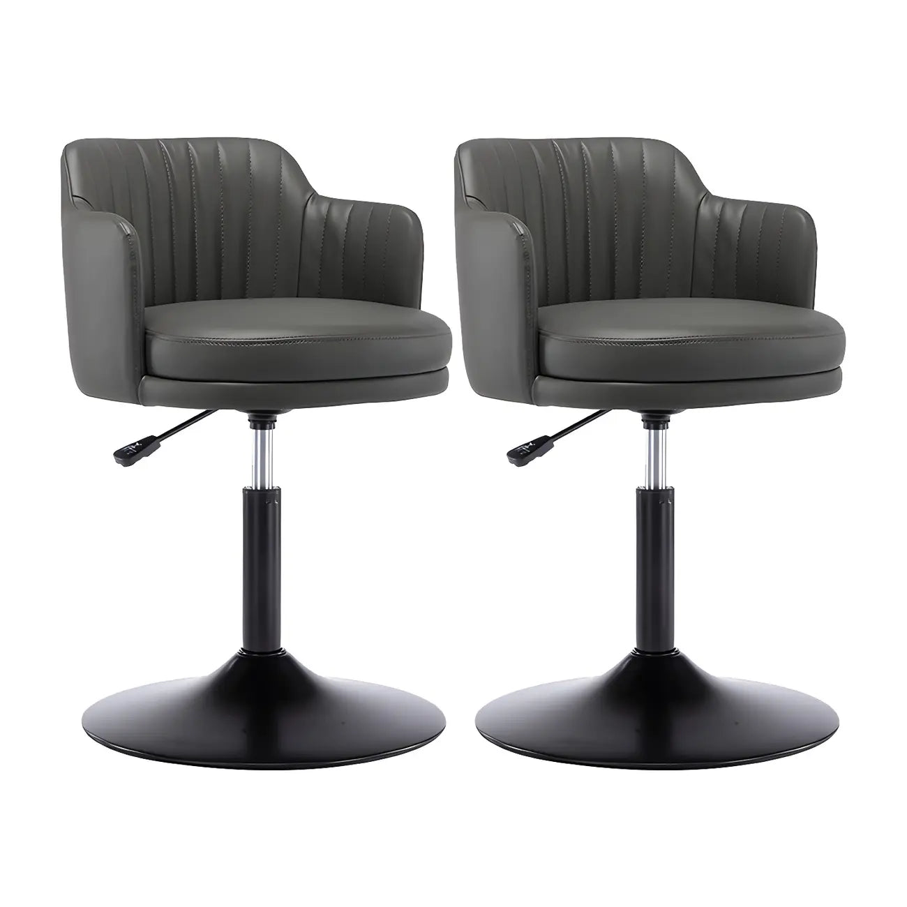 Tabouret de bar pivotant et réglable avec accoudoirs en cuir moderne