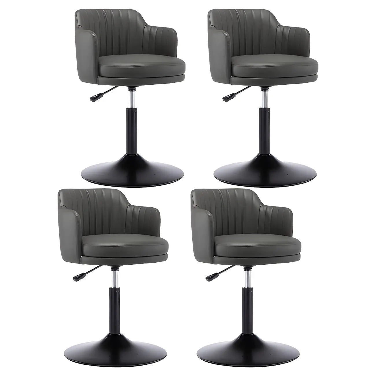 Tabouret de bar pivotant et réglable avec accoudoirs en cuir moderne