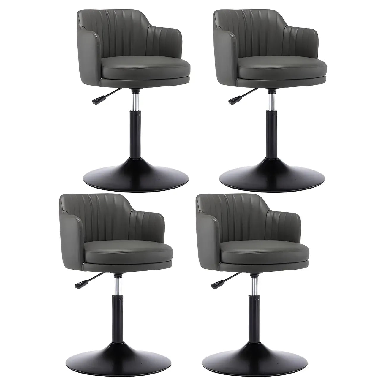 Tabouret de bar pivotant et réglable avec accoudoirs en cuir moderne