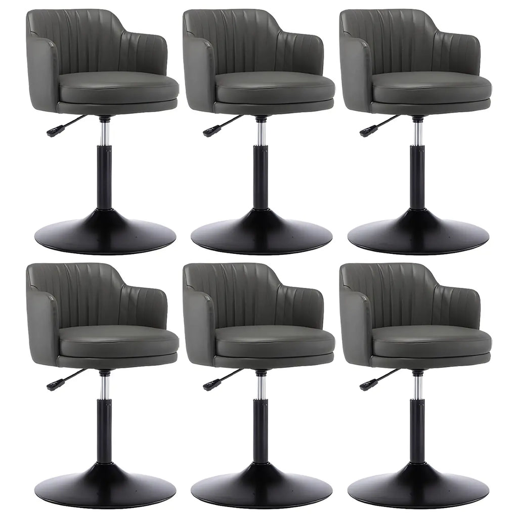 Tabouret de bar pivotant et réglable avec accoudoirs en cuir moderne