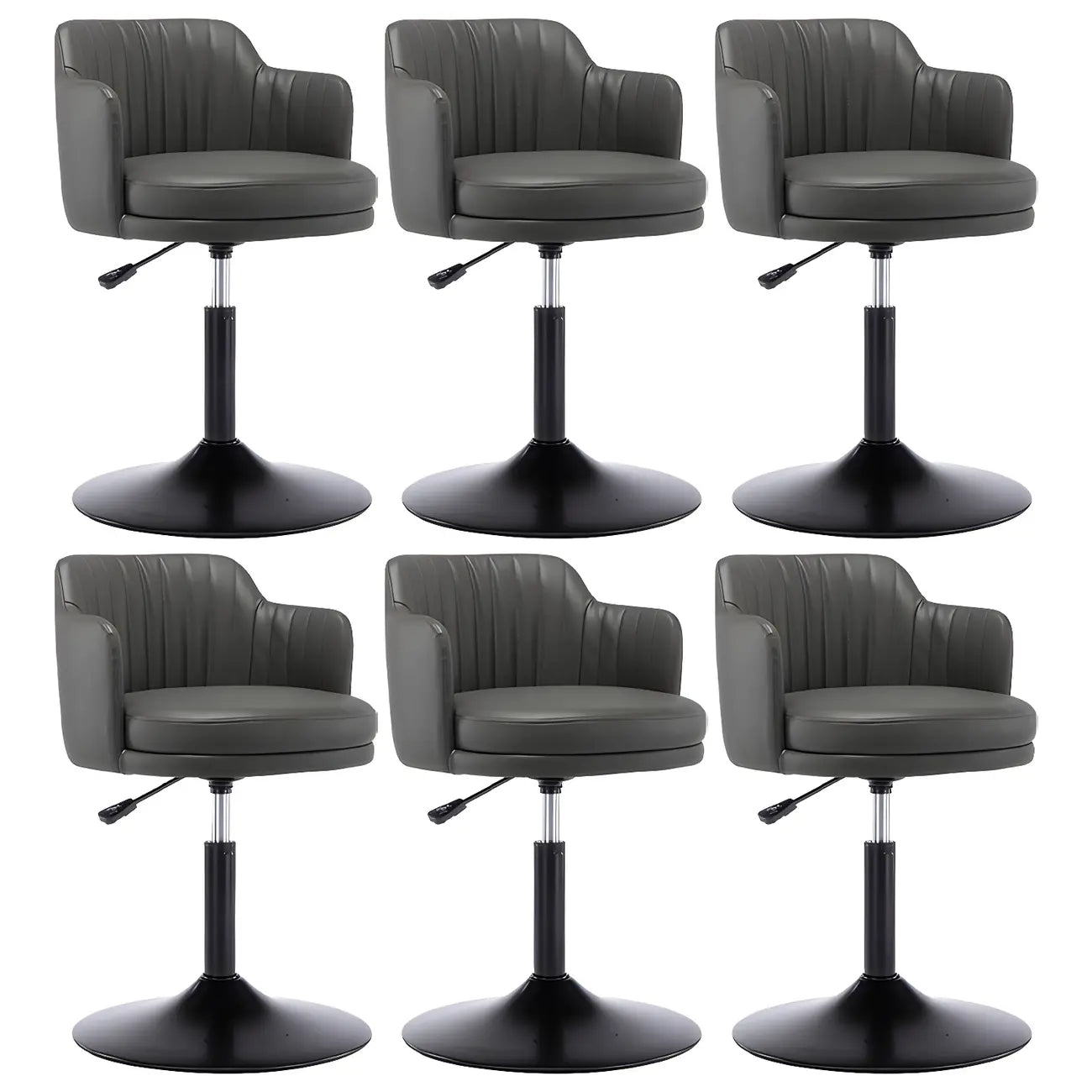 Tabouret de bar pivotant et réglable avec accoudoirs en cuir moderne