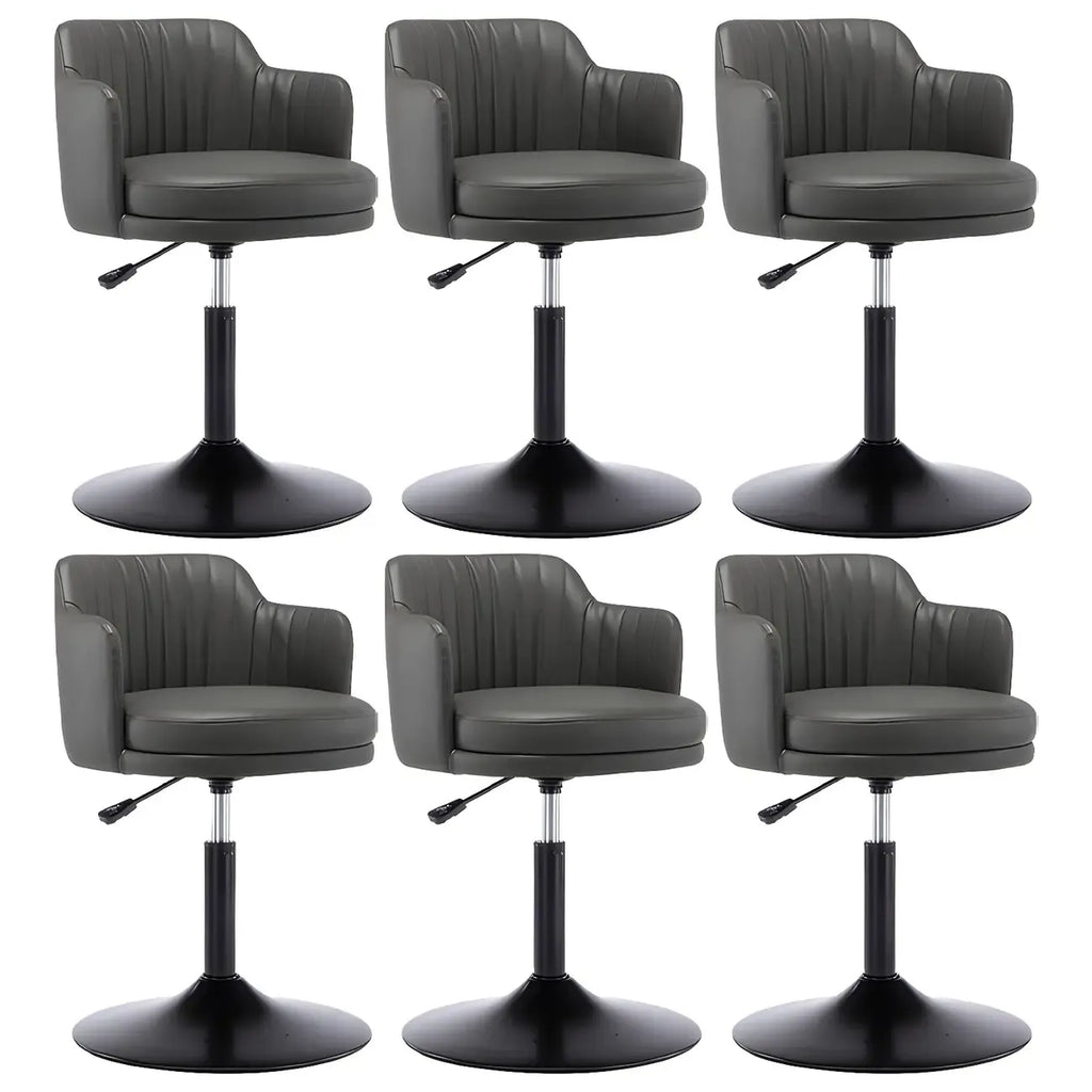 Tabouret de bar pivotant et réglable avec accoudoirs en cuir moderne
