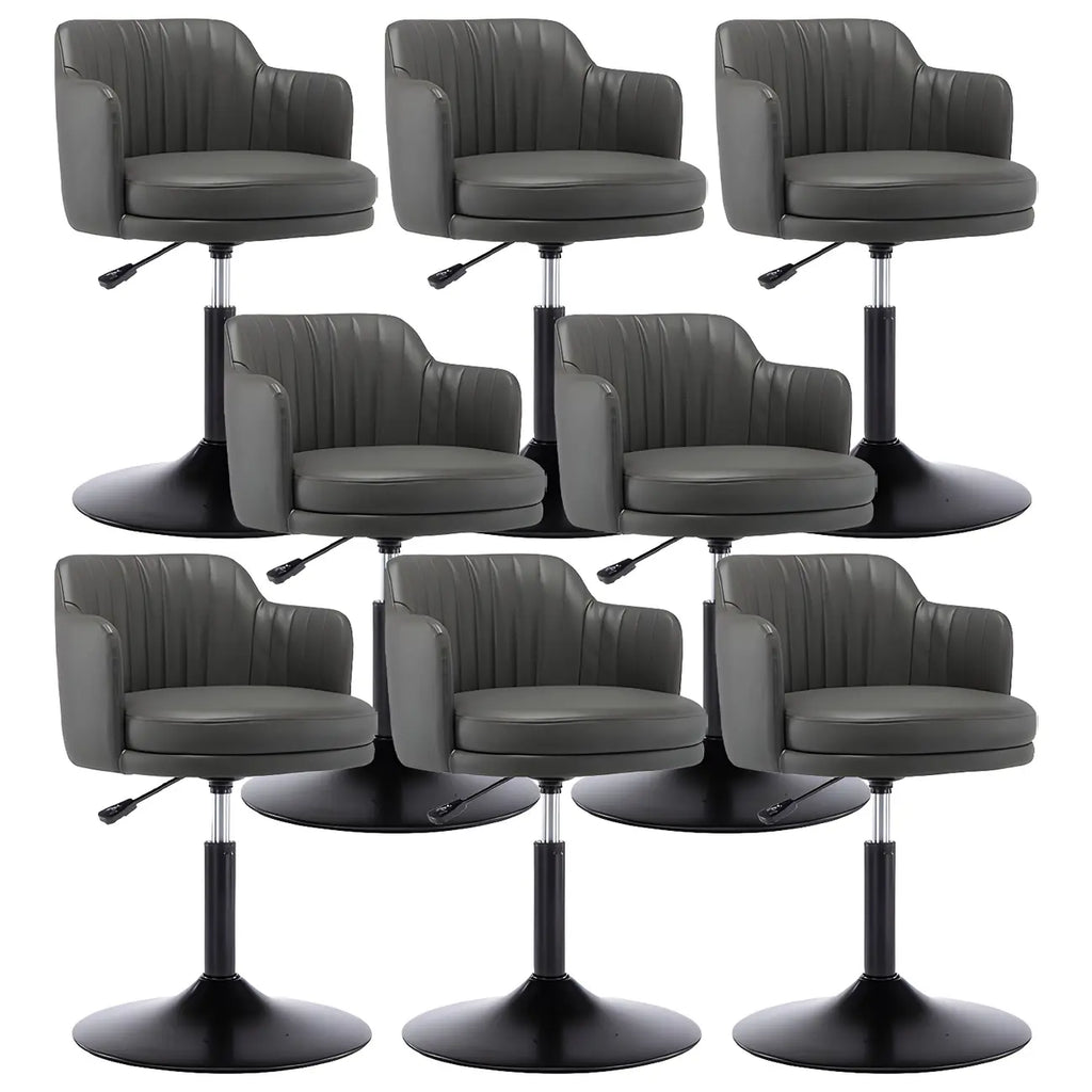 Tabouret de bar pivotant et réglable avec accoudoirs en cuir moderne