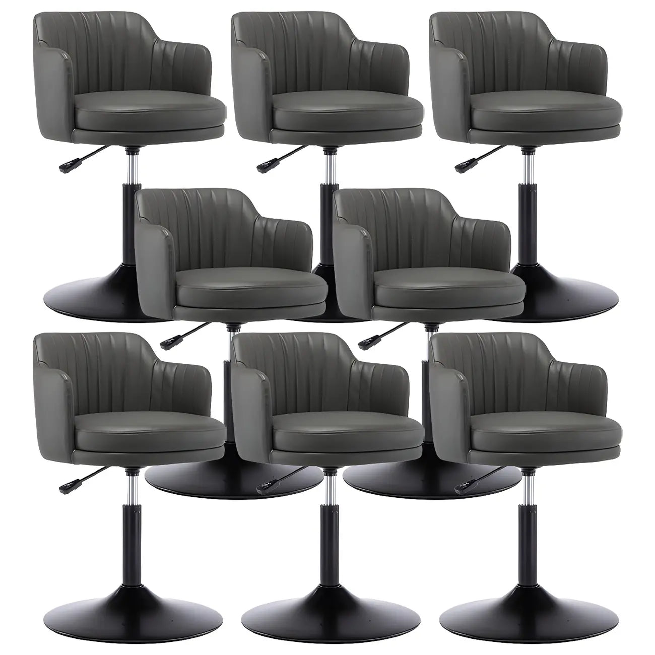 Tabouret de bar pivotant et réglable avec accoudoirs en cuir moderne