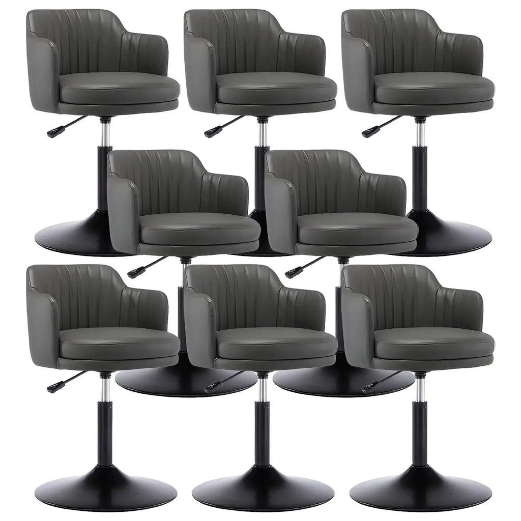 Tabouret de bar pivotant et réglable avec accoudoirs en cuir moderne