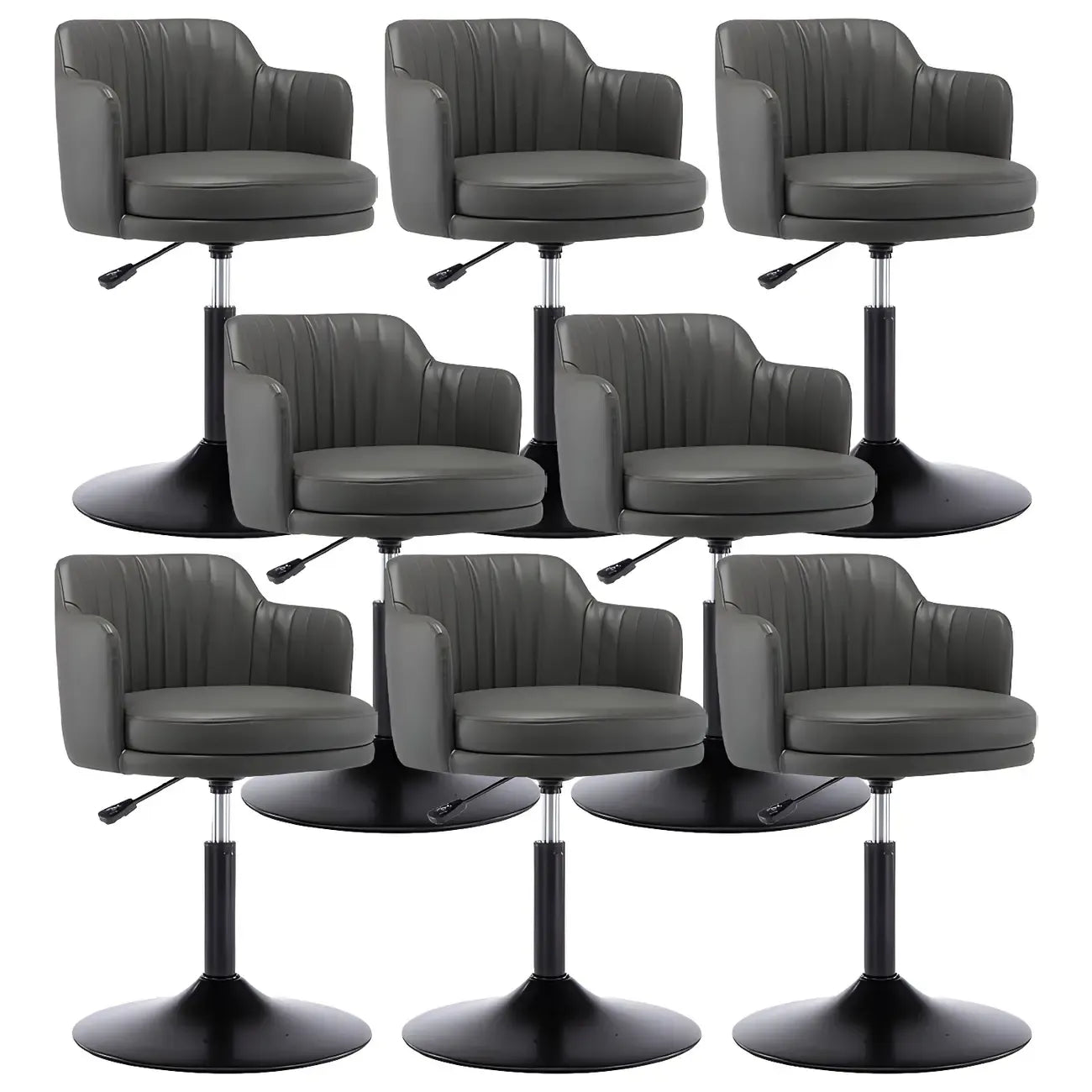 Tabouret de bar pivotant et réglable avec accoudoirs en cuir moderne