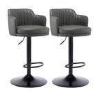 Tabouret de bar pivotant et réglable avec accoudoirs en cuir moderne