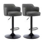 Tabouret de bar pivotant et réglable avec accoudoirs en cuir moderne