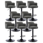 Tabouret de bar pivotant et réglable avec accoudoirs en cuir moderne