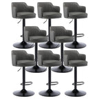 Tabouret de bar pivotant et réglable avec accoudoirs en cuir moderne