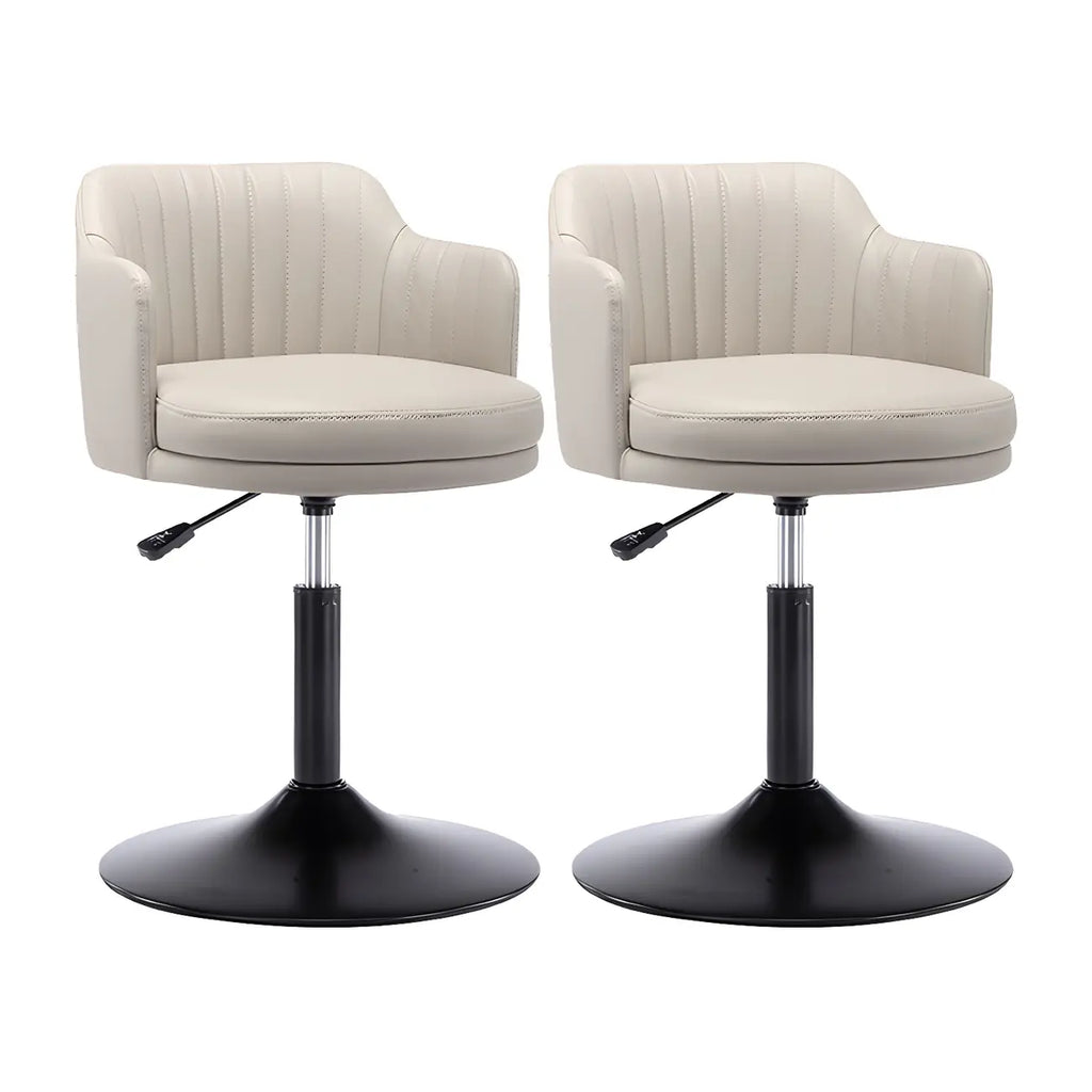 Tabouret de bar pivotant et réglable avec accoudoirs en cuir moderne