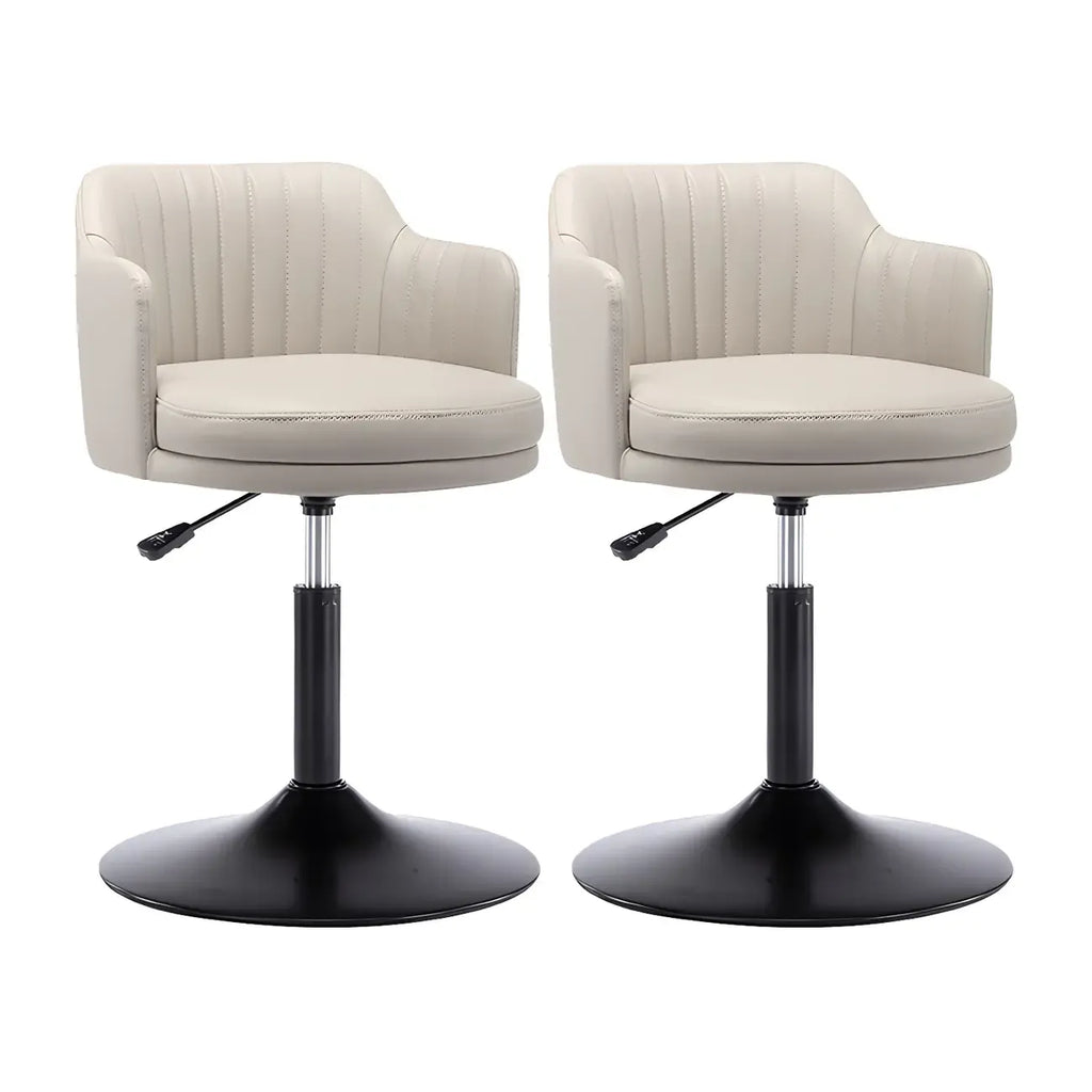 Tabouret de bar pivotant et réglable avec accoudoirs en cuir moderne