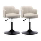 Tabouret de bar pivotant et réglable avec accoudoirs en cuir moderne