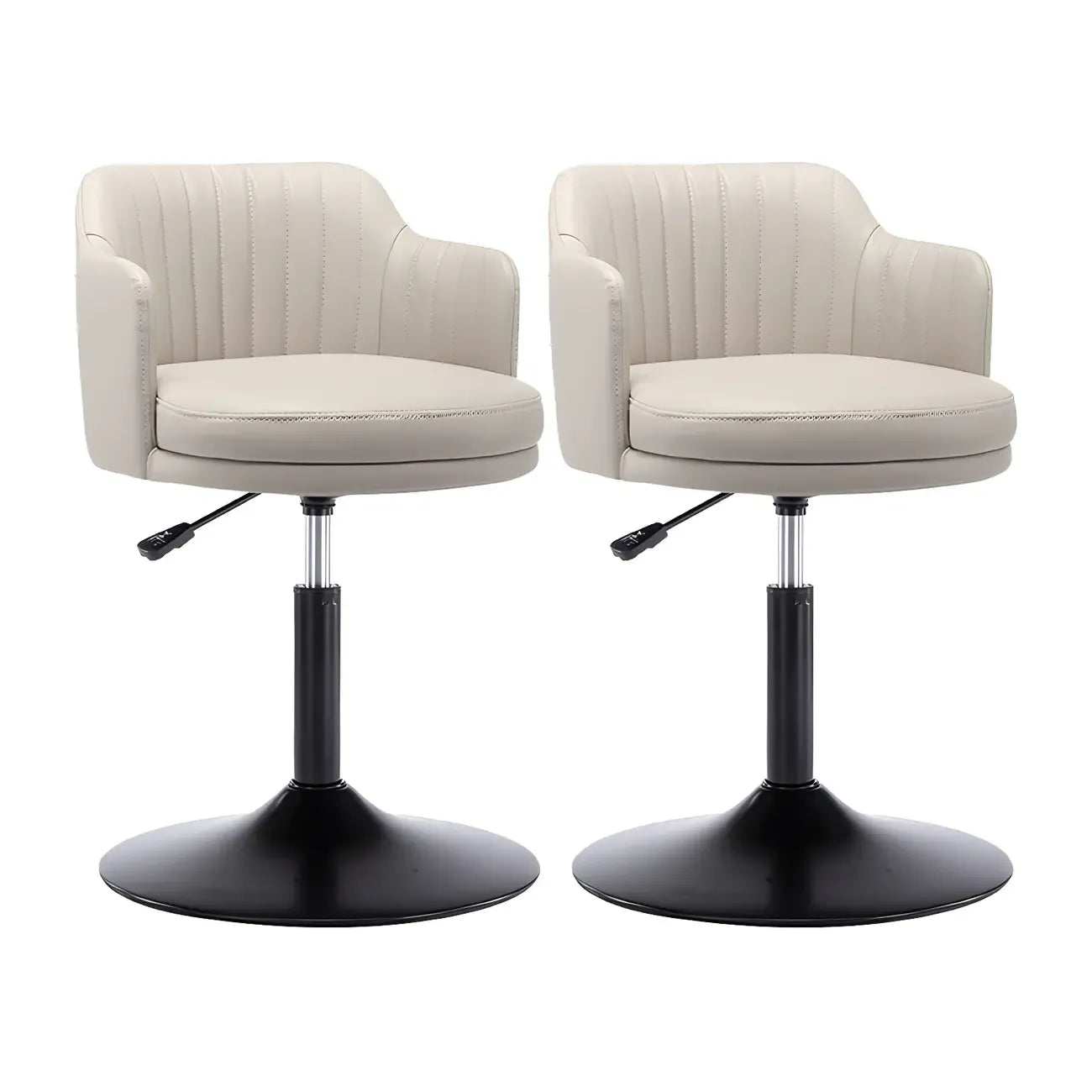 Tabouret de bar pivotant et réglable avec accoudoirs en cuir moderne
