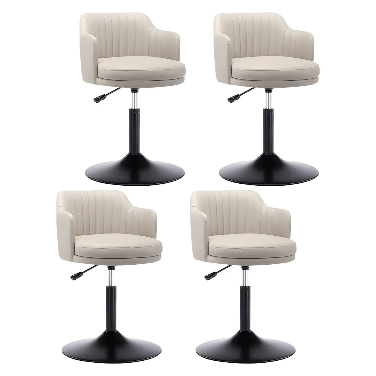 Tabouret de bar pivotant et réglable avec accoudoirs en cuir moderne