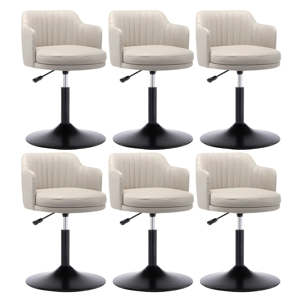 Tabouret de bar pivotant et réglable avec accoudoirs en cuir moderne