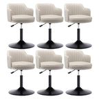 Tabouret de bar pivotant et réglable avec accoudoirs en cuir moderne