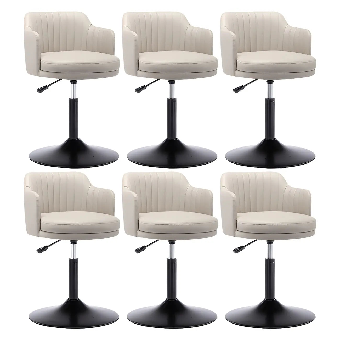 Tabouret de bar pivotant et réglable avec accoudoirs en cuir moderne