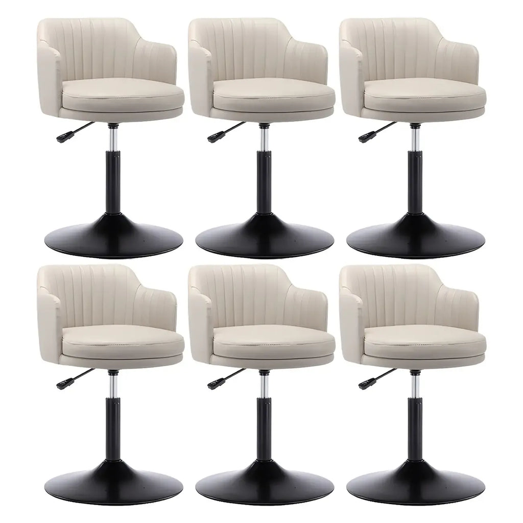Tabouret de bar pivotant et réglable avec accoudoirs en cuir moderne